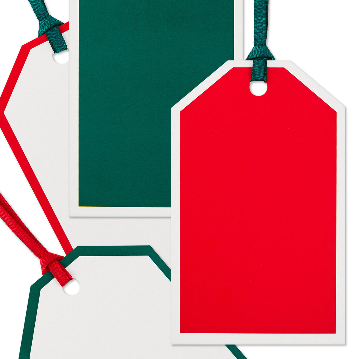 Hallmark Assorted Solid Designs With Borders Christmas Gift Tags, Pack of 8