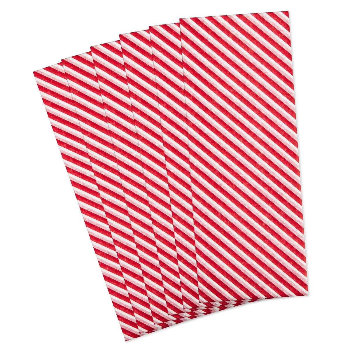 Hallmark Red and White Diagonal Stripes Christmas Tissue Paper, 6 sheets