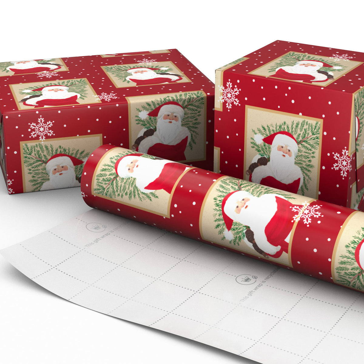 Hallmark Santa With Tree Christmas Wrapping Paper, 35 sq. ft.