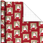 Hallmark Santa With Tree Christmas Wrapping Paper, 35 sq. ft.