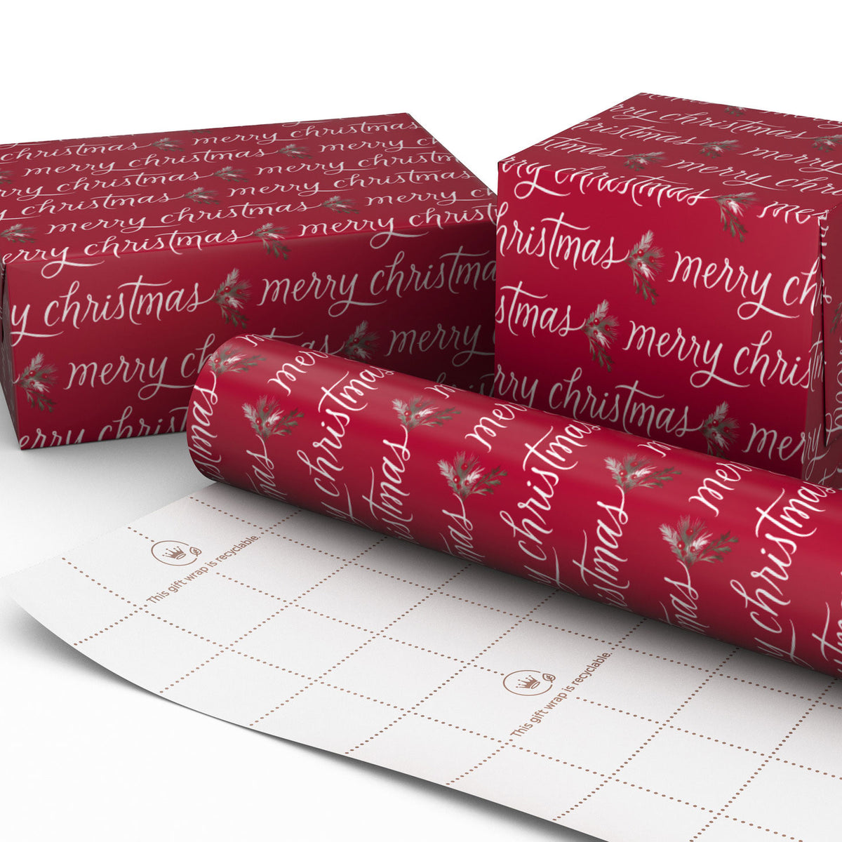 Hallmark Cinnamon-Scented Merry Christmas on Red Wrapping Paper Roll, 20 sq. ft.