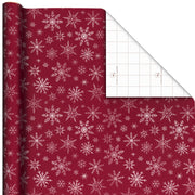 Hallmark Snowflakes on Red Christmas Wrapping Paper Roll, 22.5 sq. ft.