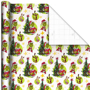 Hallmark Dr. Seuss's How the Grinch Stole Christmas!™ Grinch Vignettes on White Wrapping Paper Roll, 25 sq. ft.