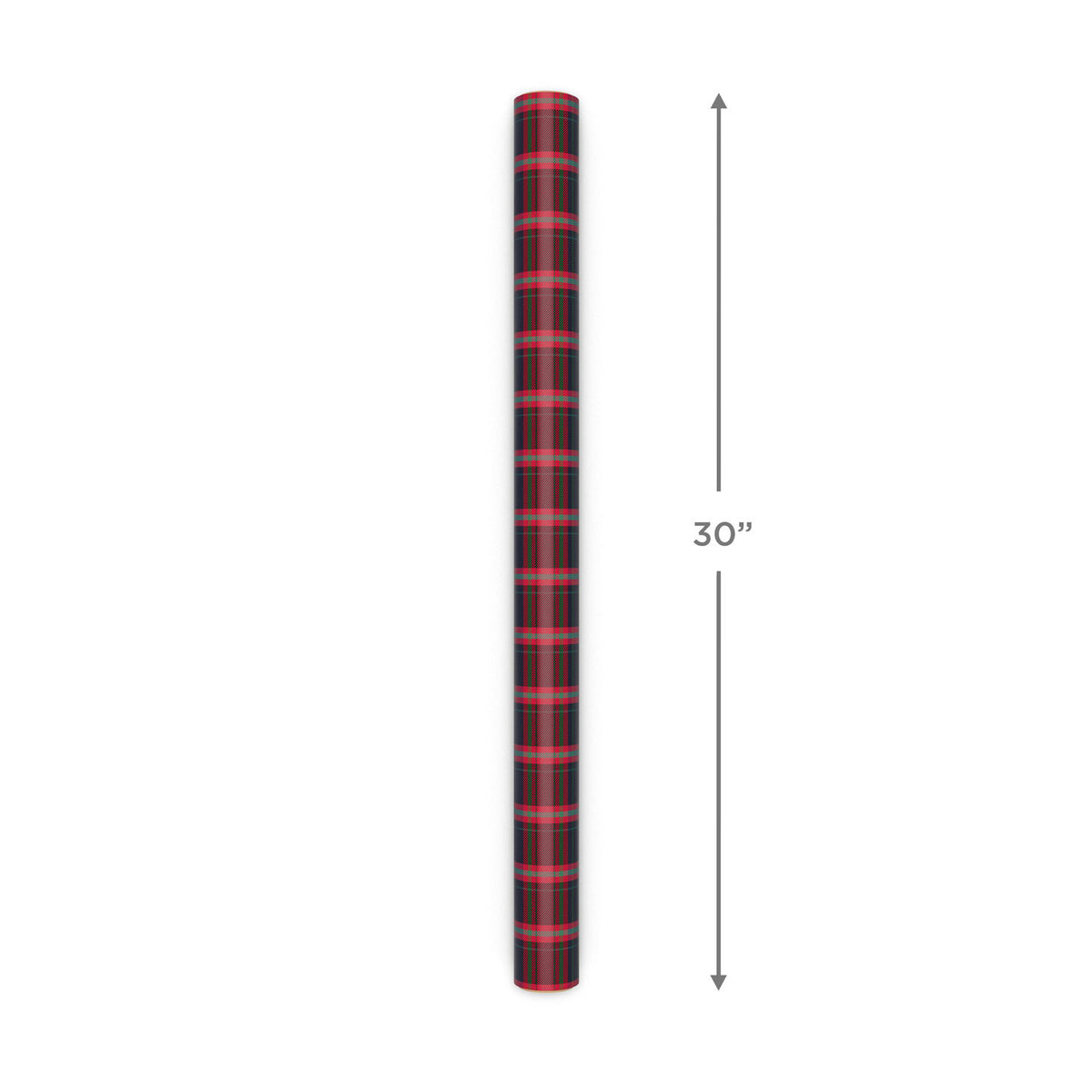 Hallmark Navy and Red Plaid/Dachshund on Cream Christmas Reversible Wrapping Paper Roll, 30 sq. ft.