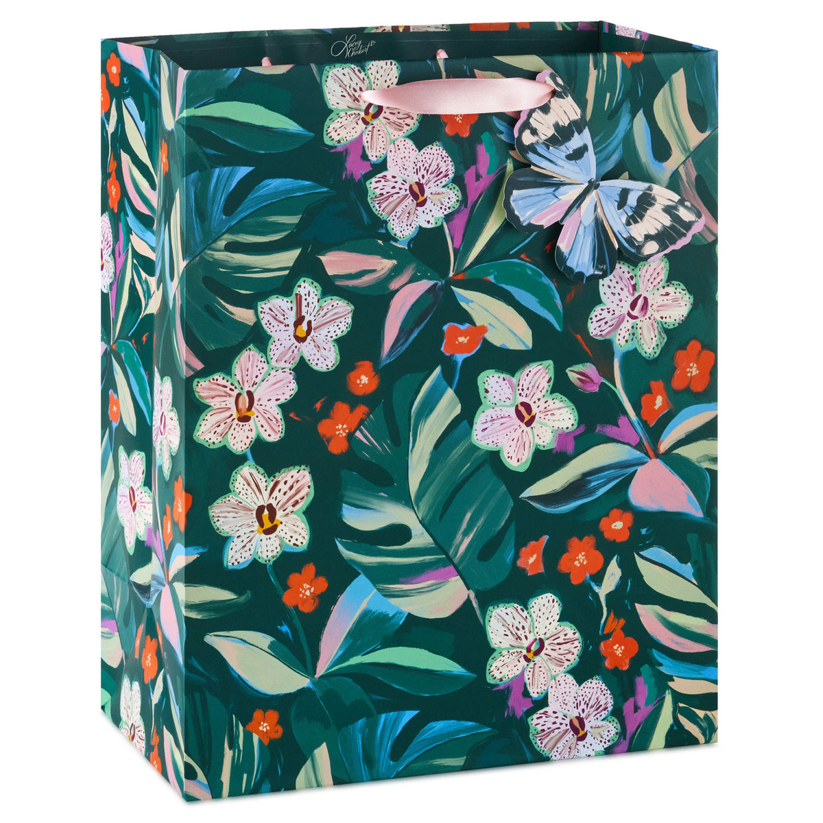 Hallmark 13'' Lacey Chabert Collection Green Floral Large Gift Bag