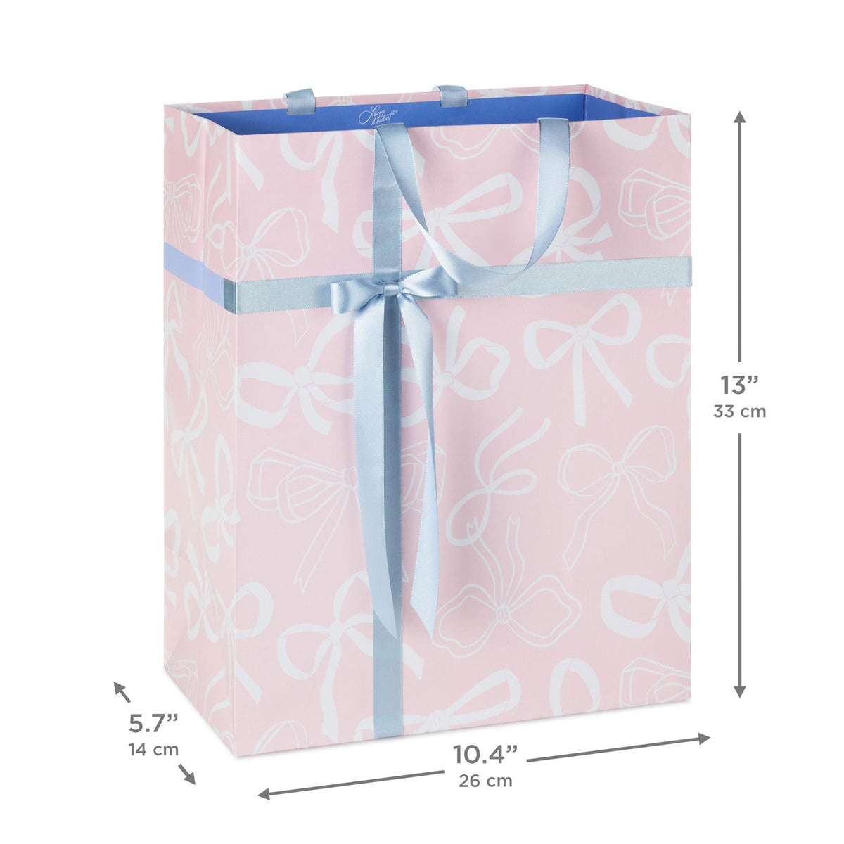 Hallmark 13'' Lacey Chabert Collection Bows on Pink Large Gift Bag