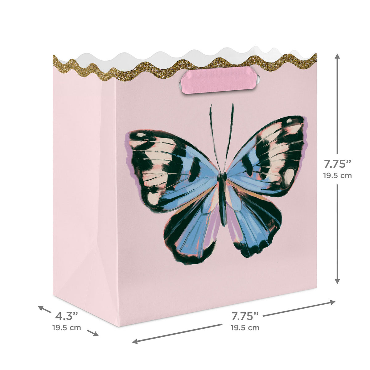 Hallmark 7.7'' Lacey Chabert Collection Butterfly on Pink Medium Gift Bag