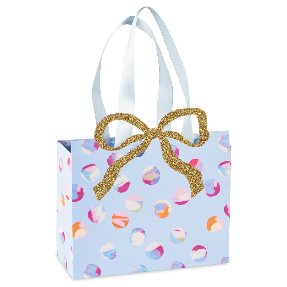 Hallmark 4.8'' Lacey Chabert Collection Painted Dots on Periwinkle Small Gift Bag