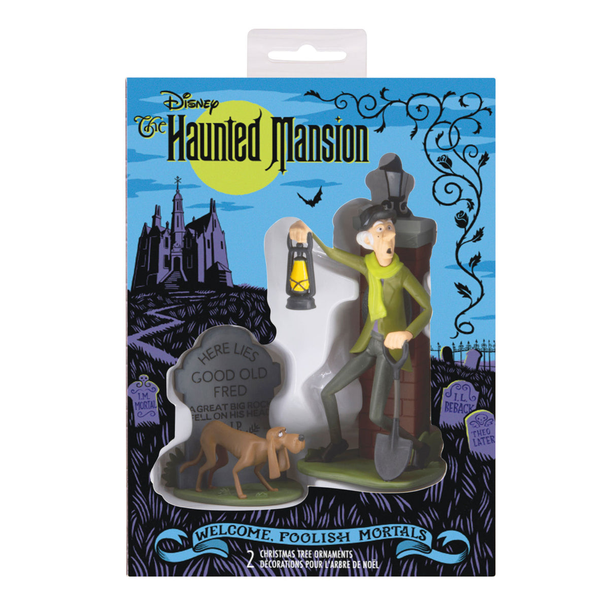 Hallmark Disney The Haunted Mansion Caretaker and Dog Hallmark Ornaments, Set of 2