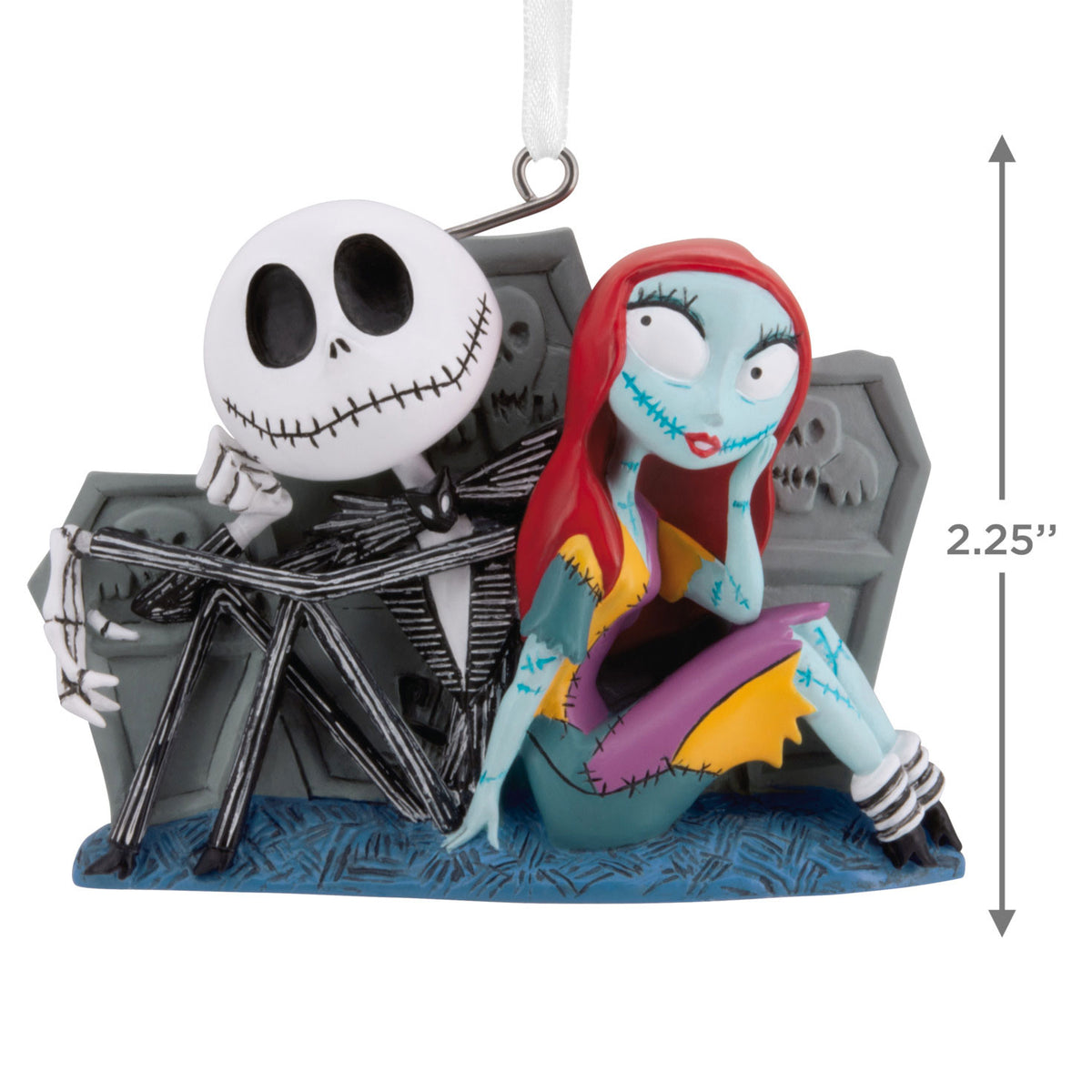 Hallmark Disney Tim Burton's The Nightmare Before Christmas Jack and Sally With Tombstones Hallmark Ornament