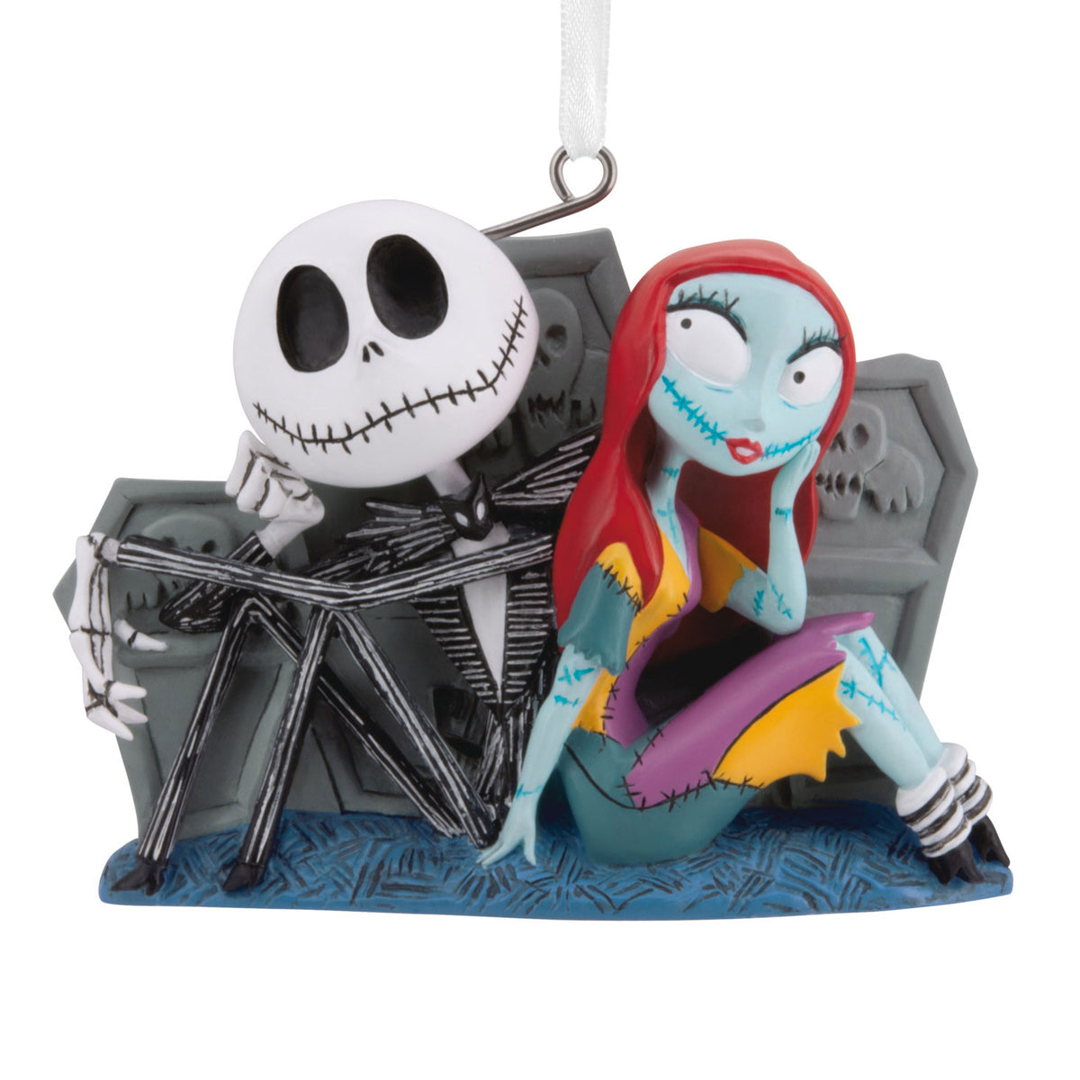 Hallmark Disney Tim Burton's The Nightmare Before Christmas Jack and Sally With Tombstones Hallmark Ornament