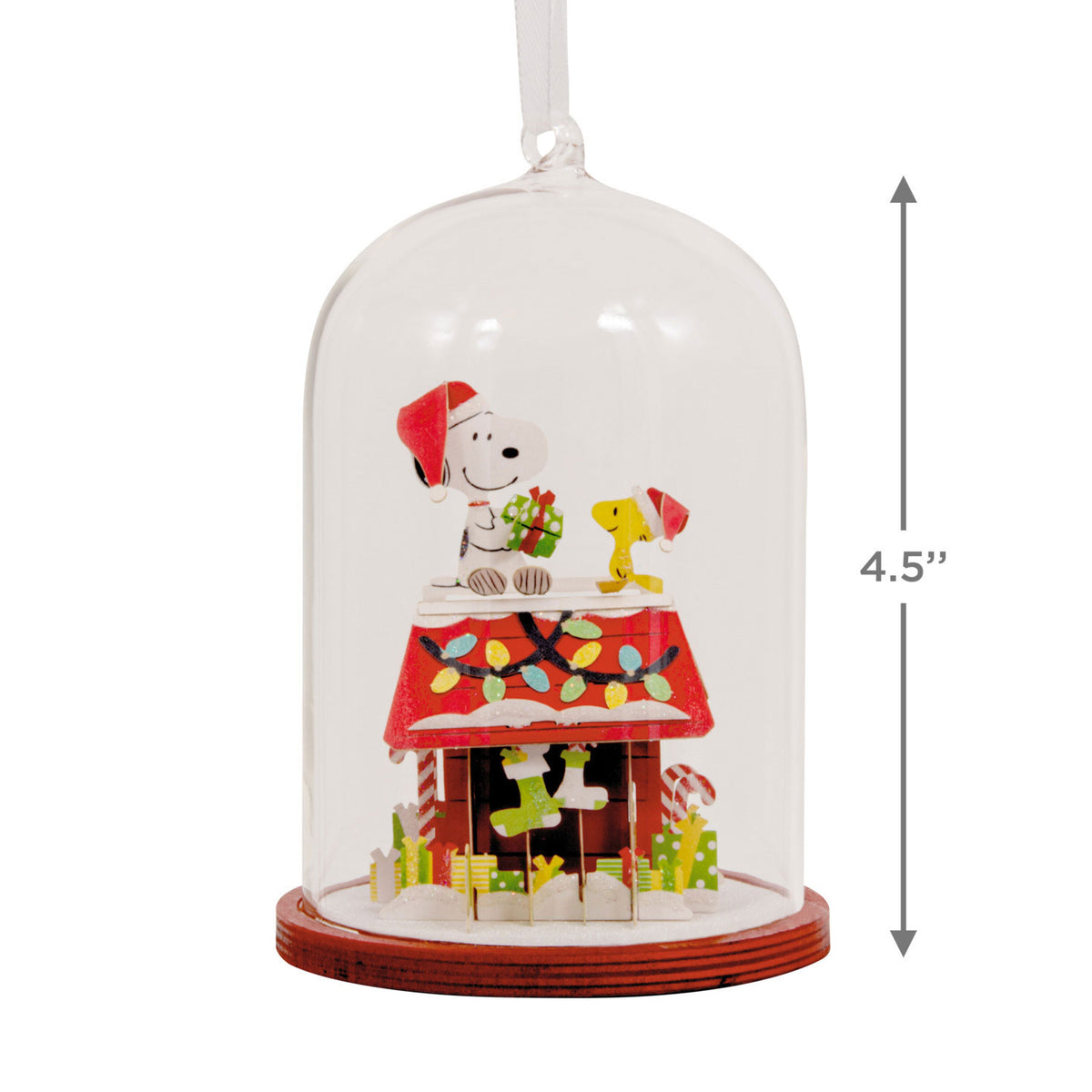Hallmark Peanuts® Snoopy's Doghouse Cloche Glass and Paper Hallmark Ornament