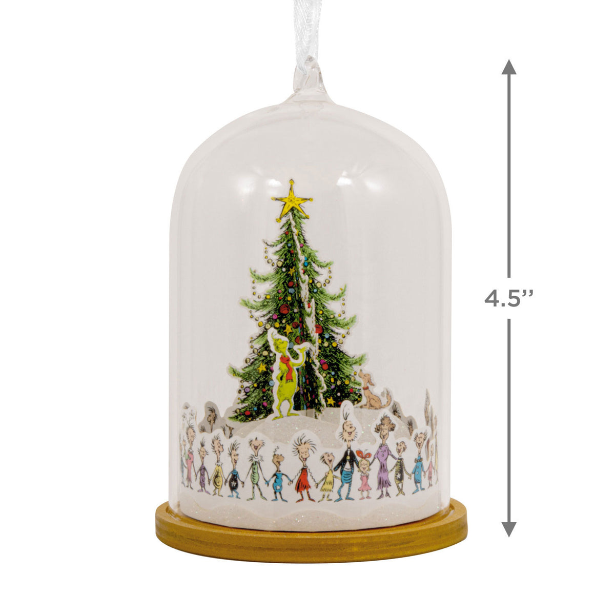 Hallmark Dr. Seuss's How the Grinch Stole Christmas!™ Whoville Christmas Tree Cloche Glass and Paper Hallmark Ornament