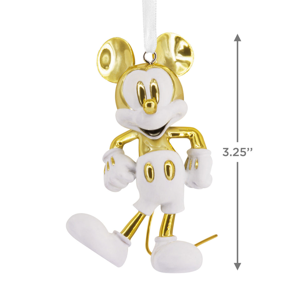 Hallmark Disney Mickey Mouse White and Gold Ceramic Hallmark Ornament