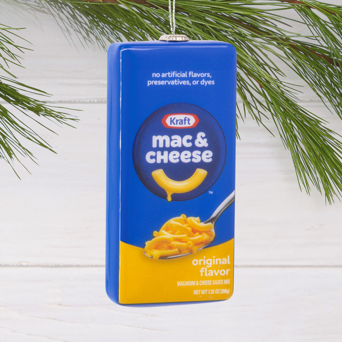 Hallmark Kraft Mac & Cheese Box Shatterproof Hallmark Ornament