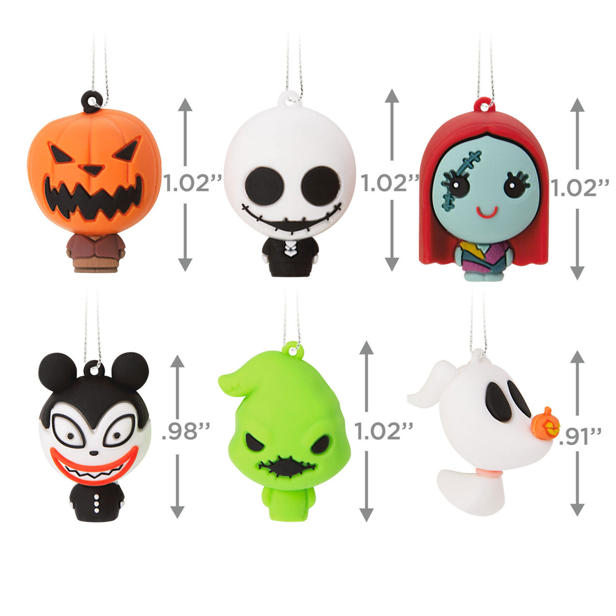 Hallmark Mini Disney Tim Burton's The Nightmare Before Christmas Shatterproof Hallmark Ornaments, Set of 6