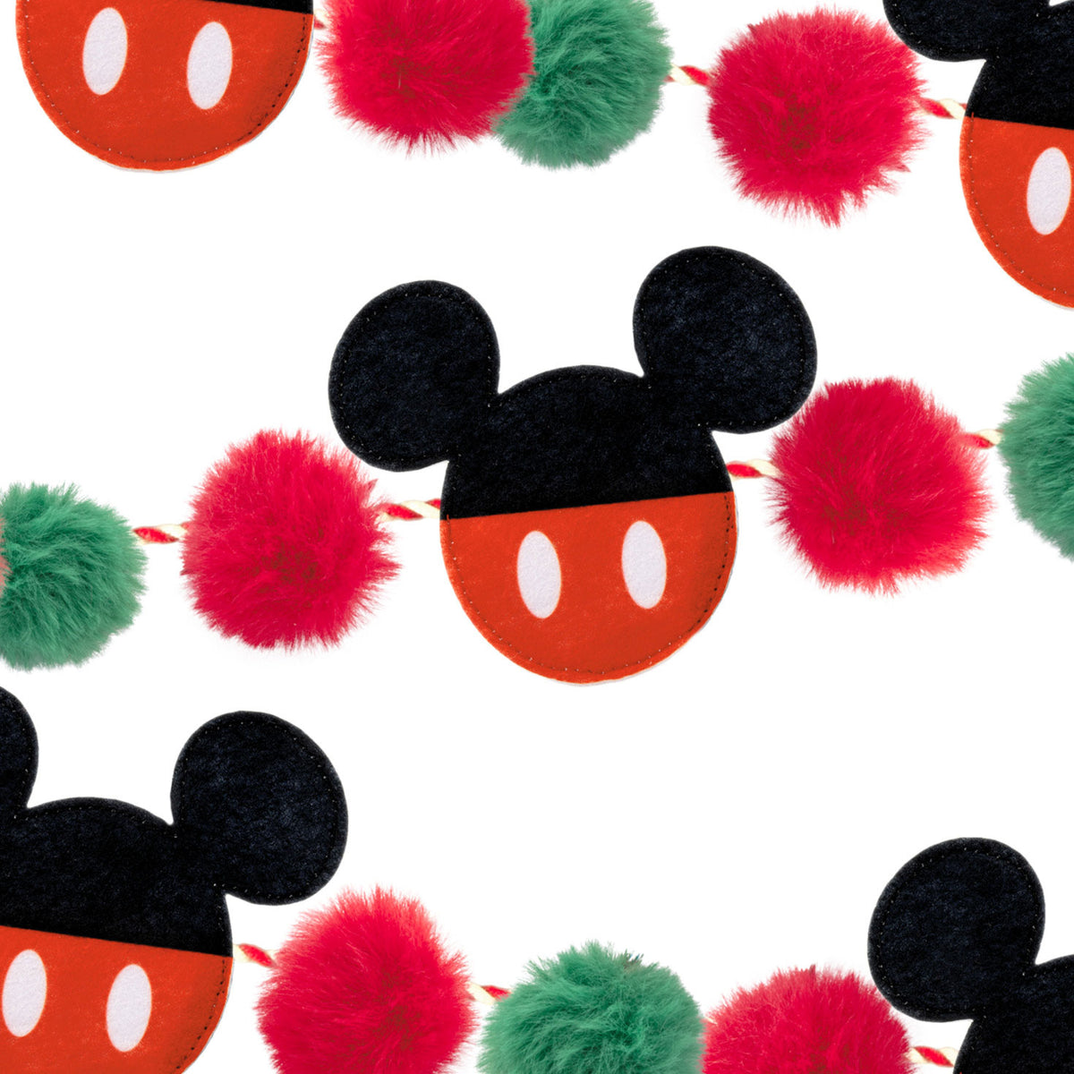 Hallmark Disney Mickey Mouse Ears Fabric Hallmark Garland, 72''
