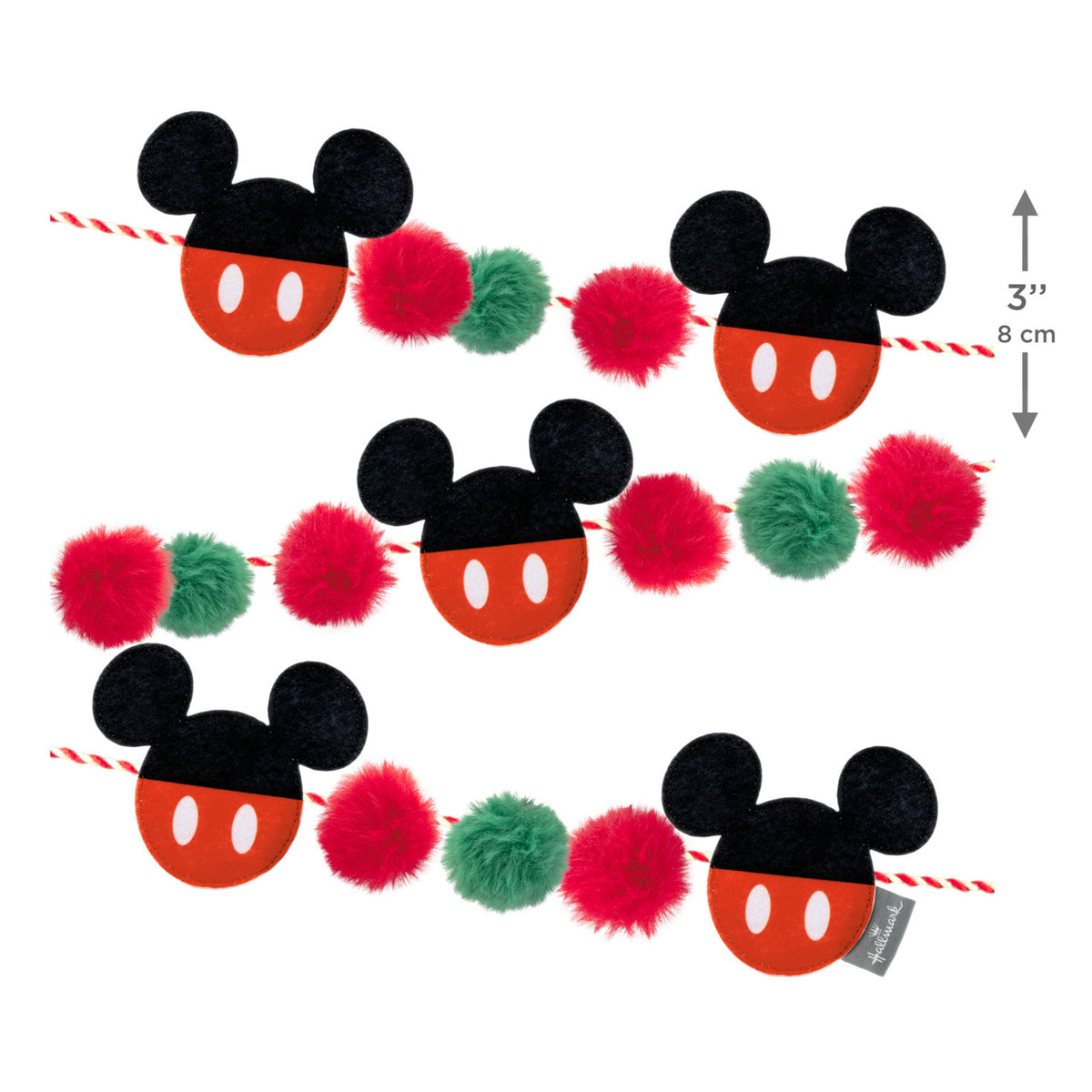 Hallmark Disney Mickey Mouse Ears Fabric Hallmark Garland, 72''