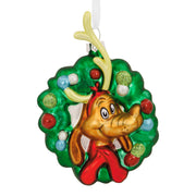 Hallmark Dr. Seuss's How the Grinch Stole Christmas!™ Max in Wreath Blown Glass Hallmark Ornament