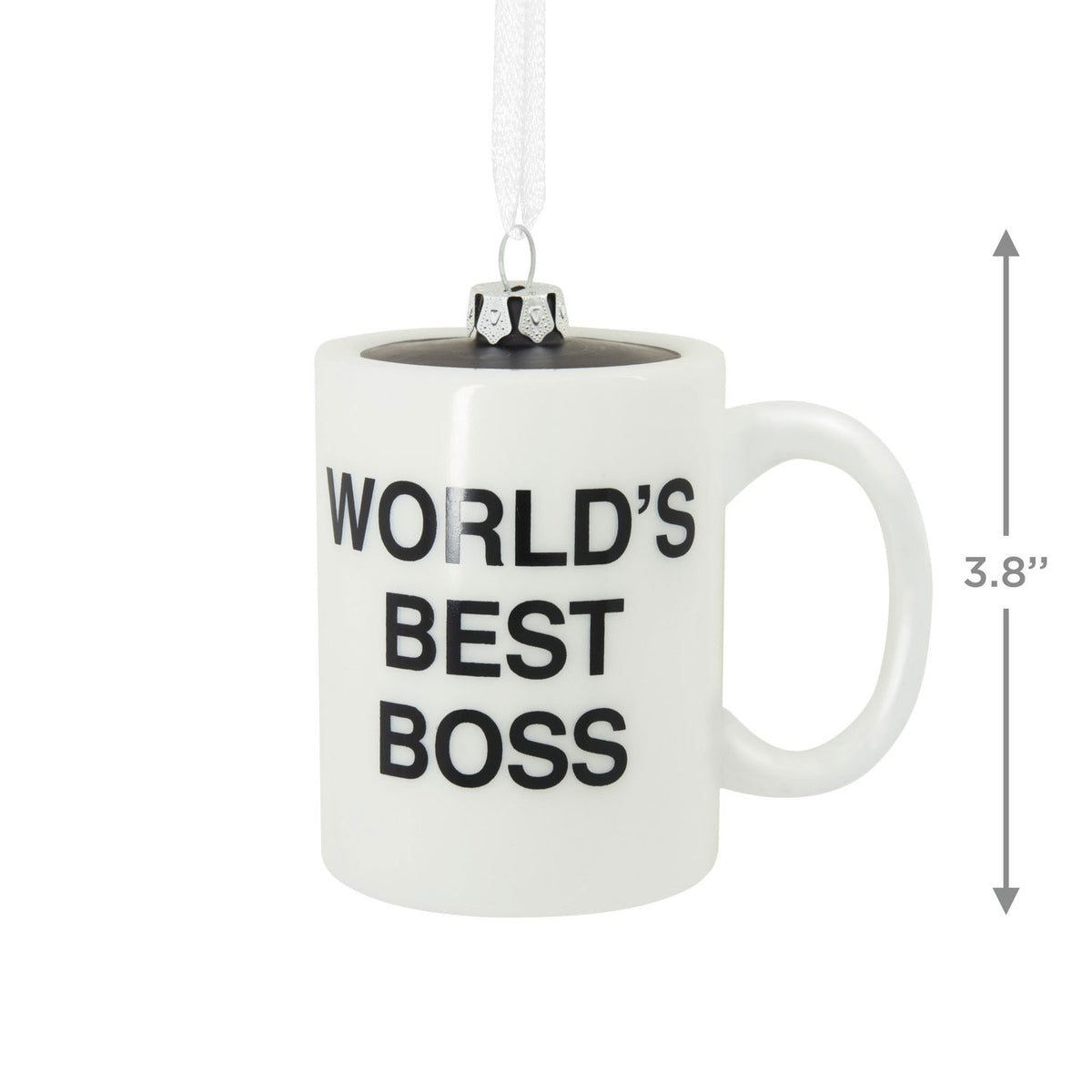 Hallmark The Office World's Best Boss Coffee Mug Blown Glass Hallmark Ornament