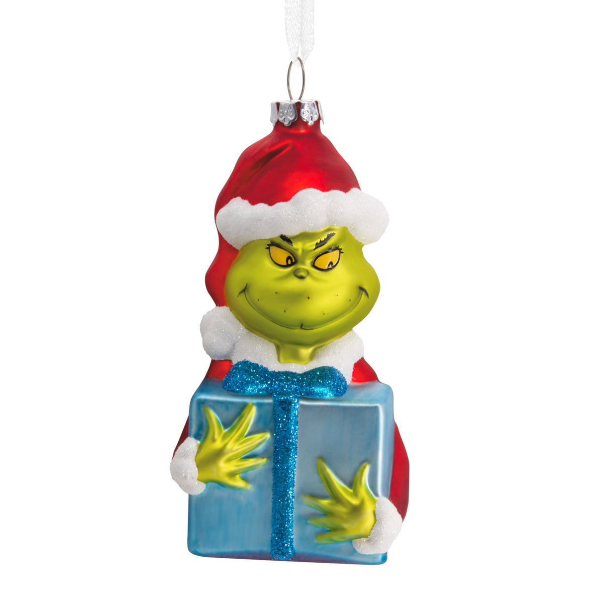 Hallmark Dr. Seuss's How the Grinch Stole Christmas!™ Grinch With Present Blown Glass Hallmark Ornament