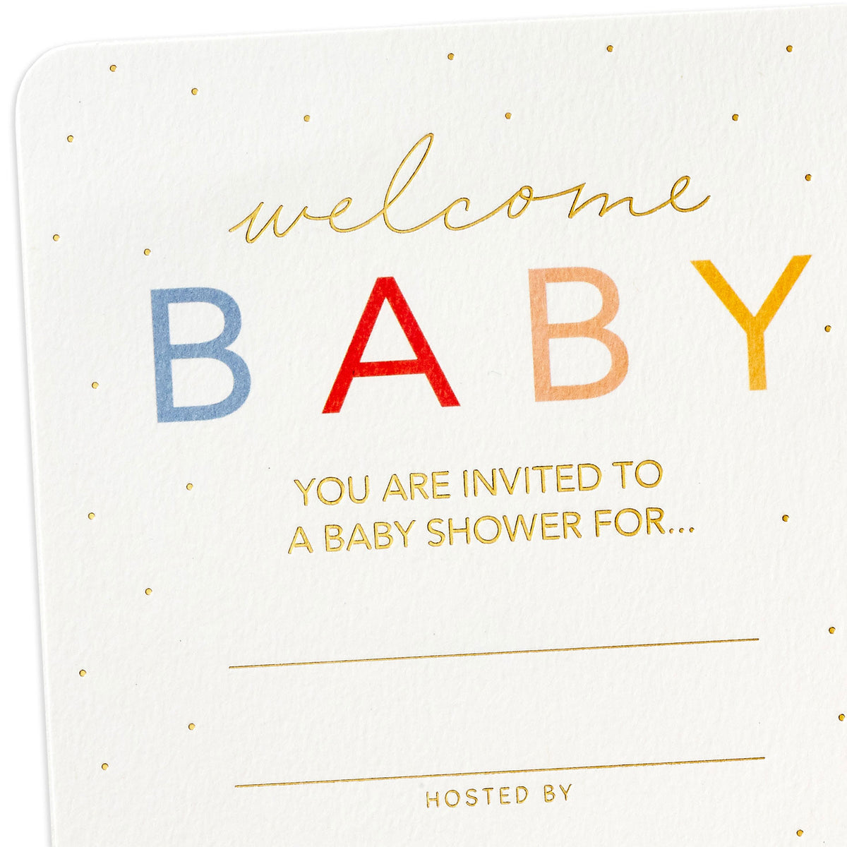 Hallmark Gold Dots Baby Shower Invitations, Pack of 10