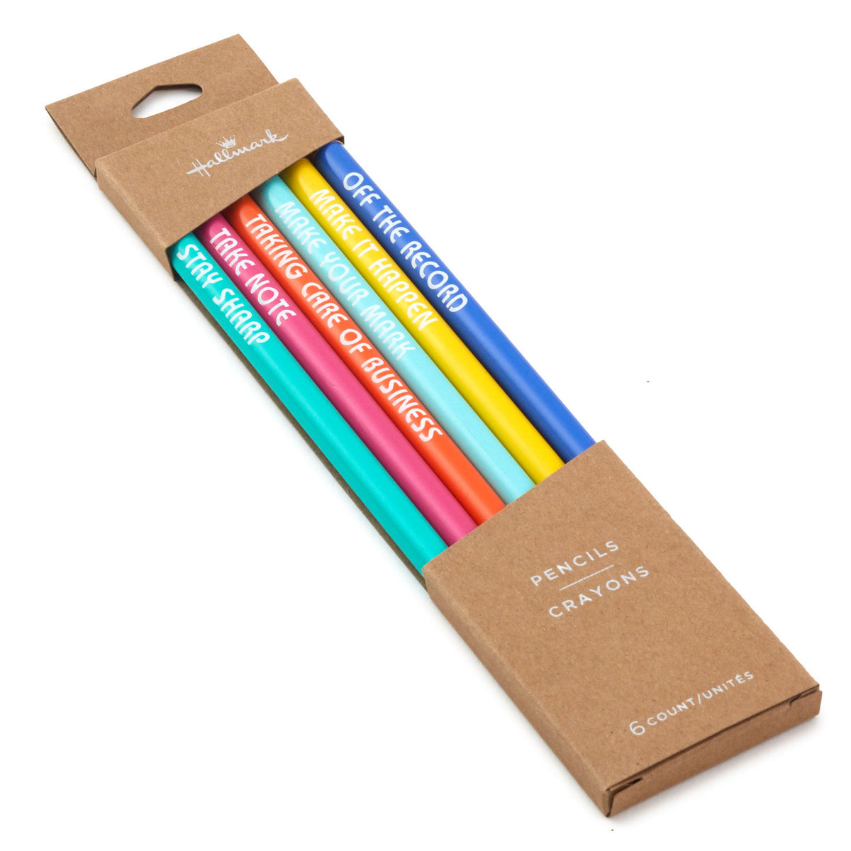 Hallmark Motivating Messages Wooden Pencils, Pack of 6
