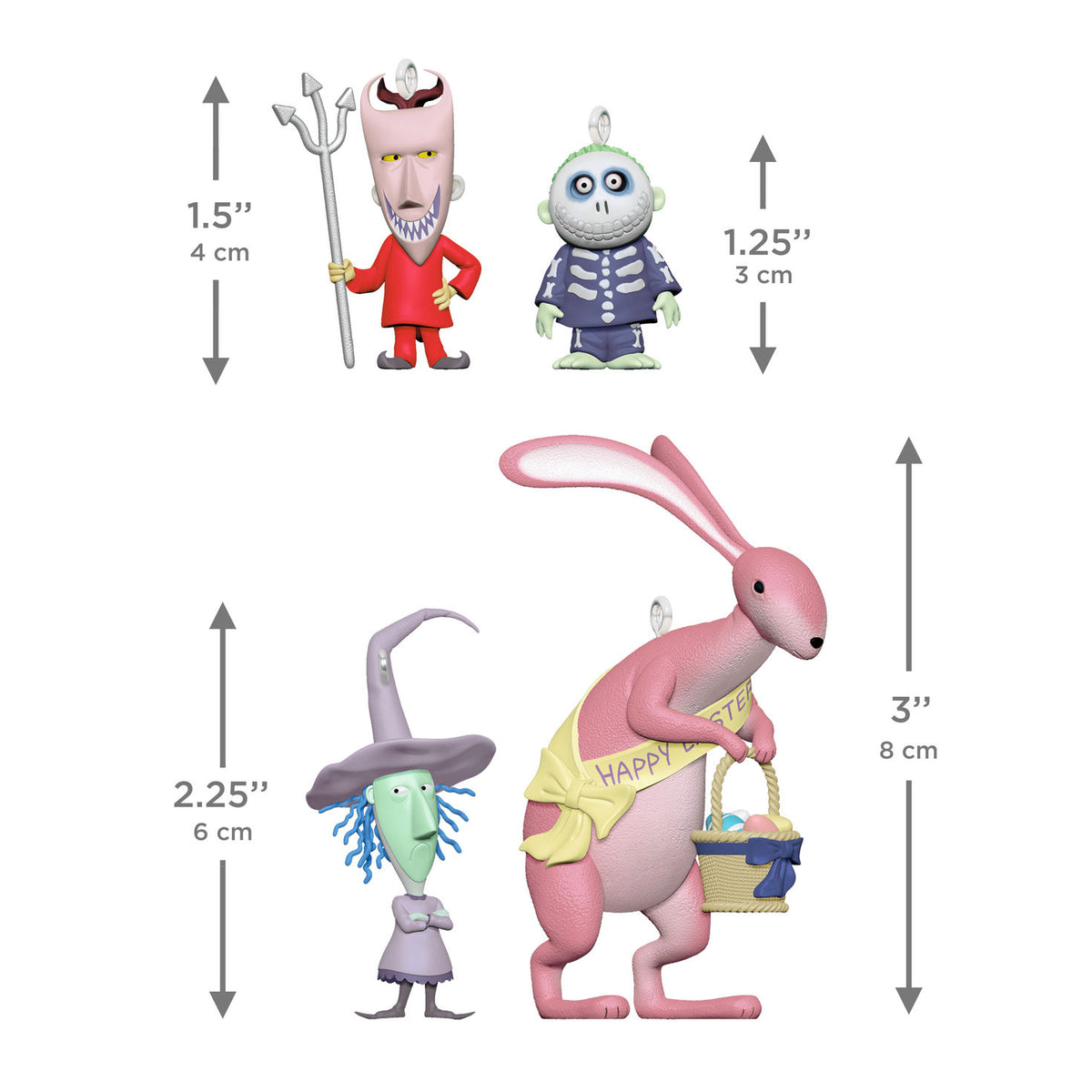 Hallmark Disney Tim Burton's The Nightmare Before Christmas Citizens of Halloween Town Collection 2 Ornaments, Set of 4