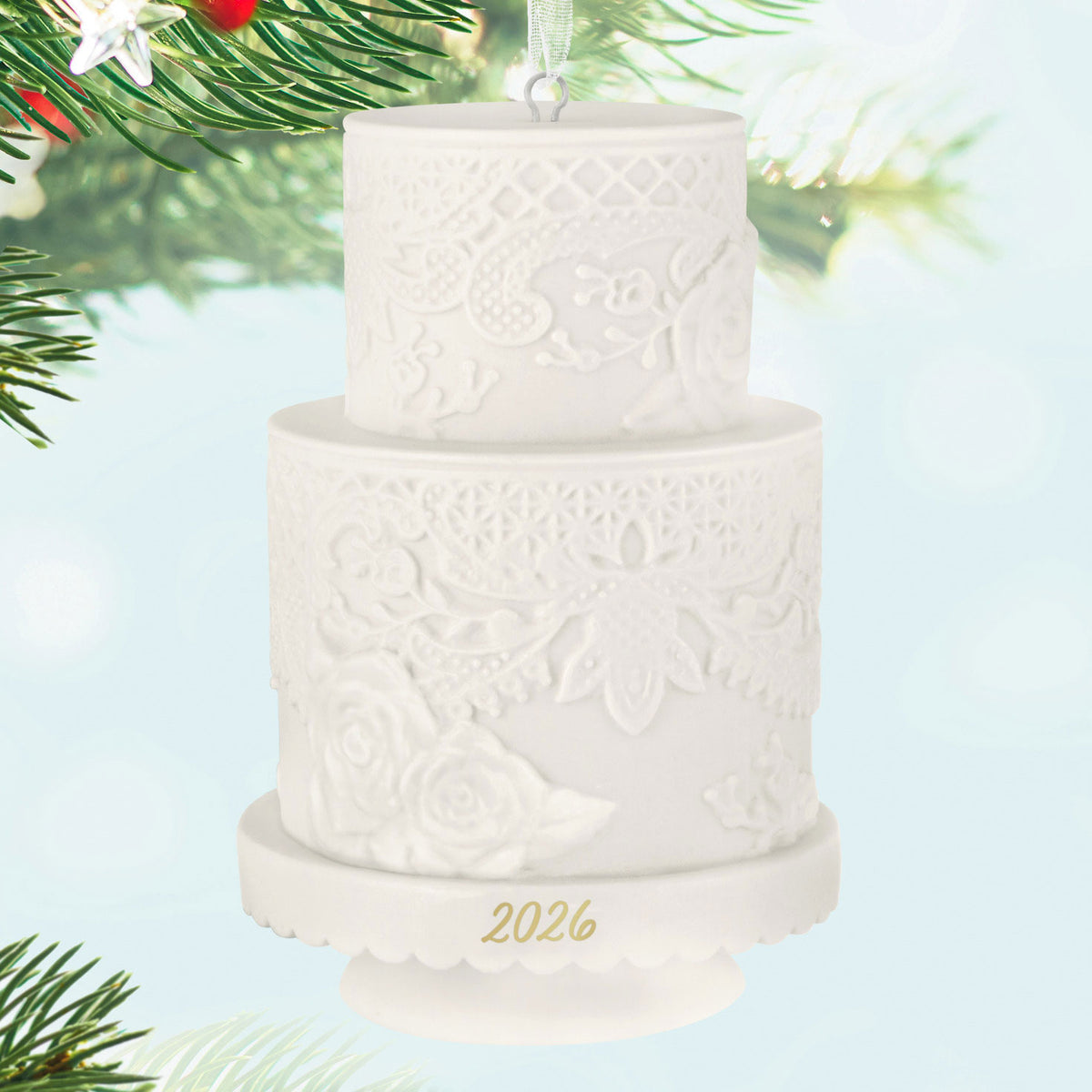 Hallmark Wedding Cake 2026 Porcelain Ornament