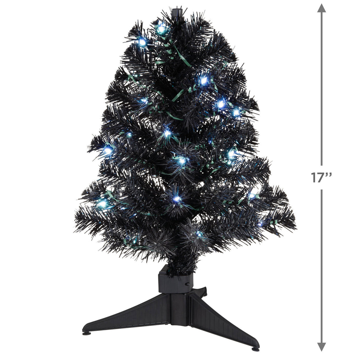 Hallmark Mini ShowToppers Black Christmas Tree With Light, 17''