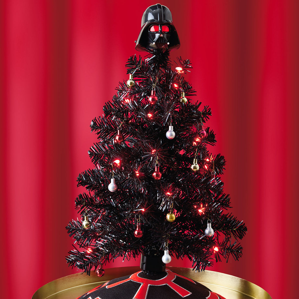 Hallmark Mini ShowToppers Black Christmas Tree With Light, 17''