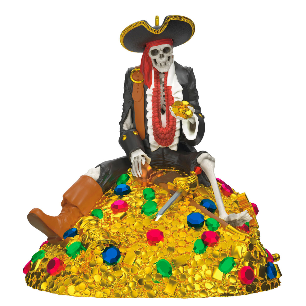 Hallmark Disney Pirates of the Caribbean Collection Treasure Skeleton Ornament With Light and Sound