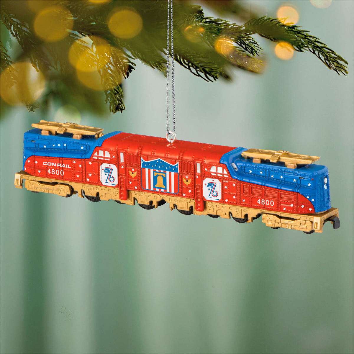 Hallmark Lionel® Trains Conrail Bicentennial GG1 Locomotive With Gold Accents Metal Ornament