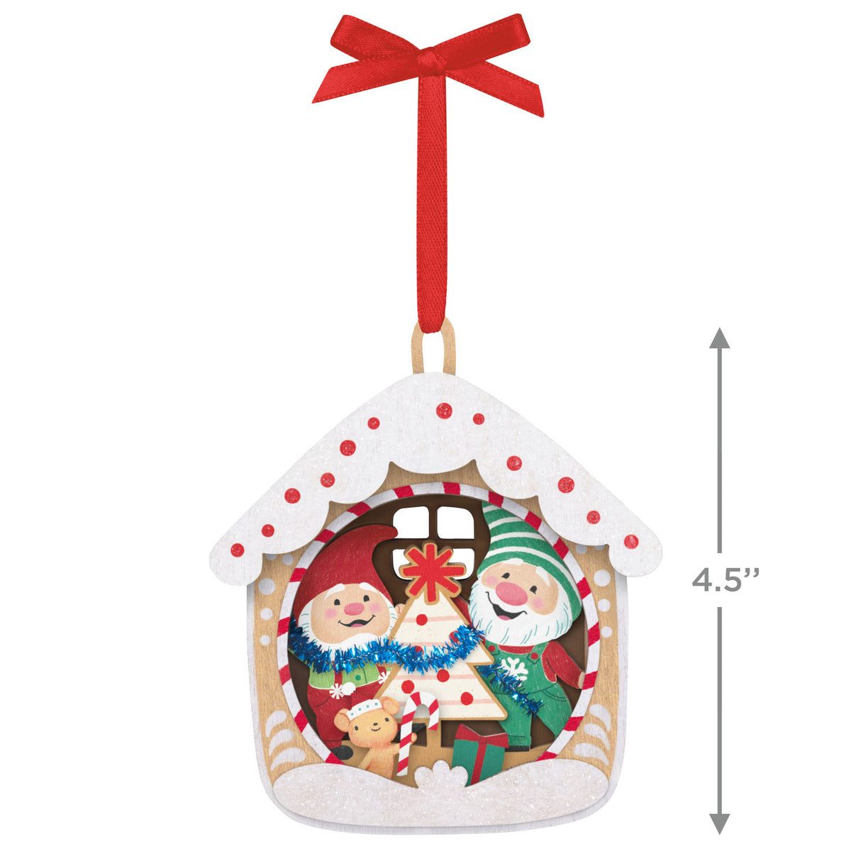 Hallmark 5th Anniversary Gnome for Christmas Papercraft Ornament