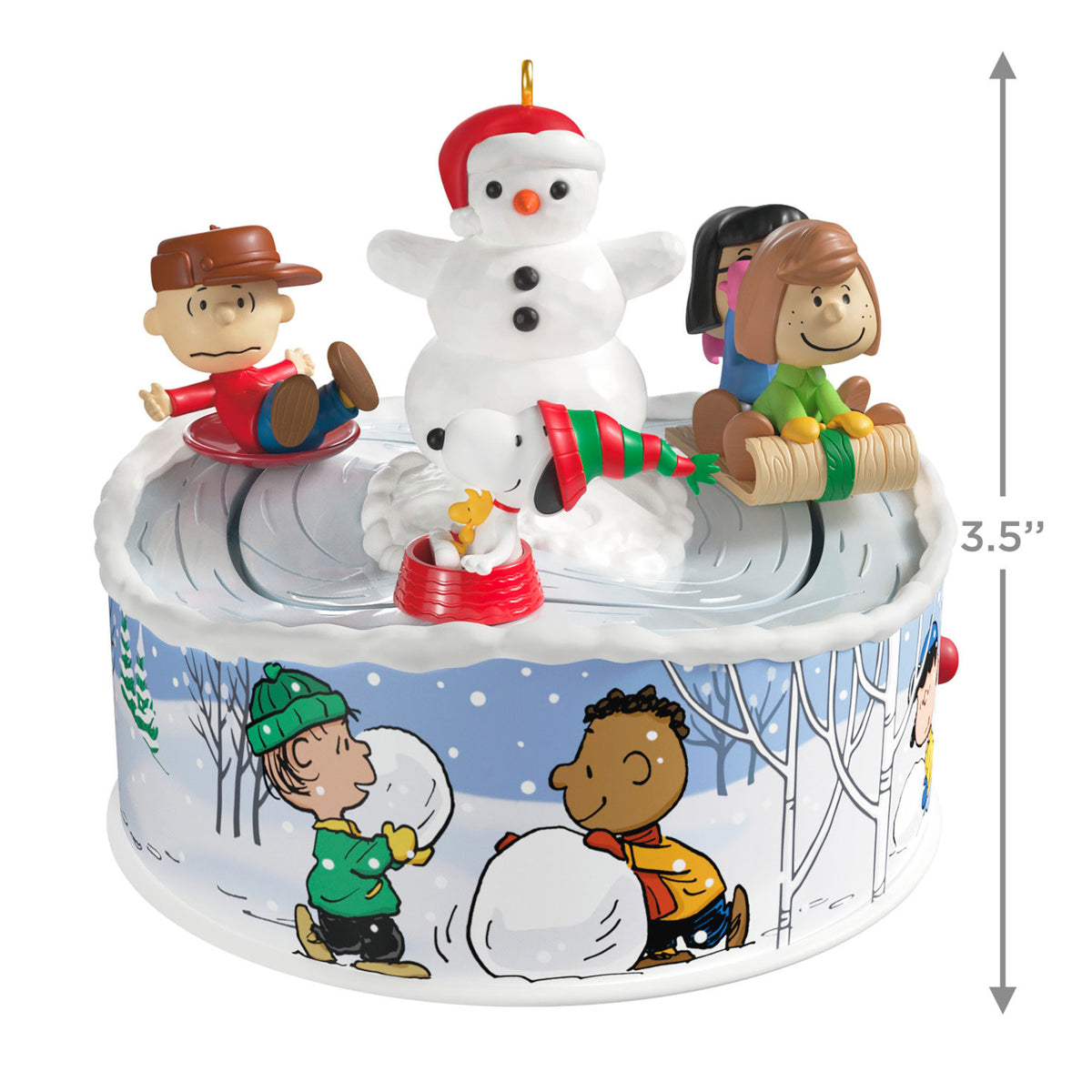 Hallmark The Peanuts® Gang Let's Go Sledding! Musical Ornament With Light and Motion