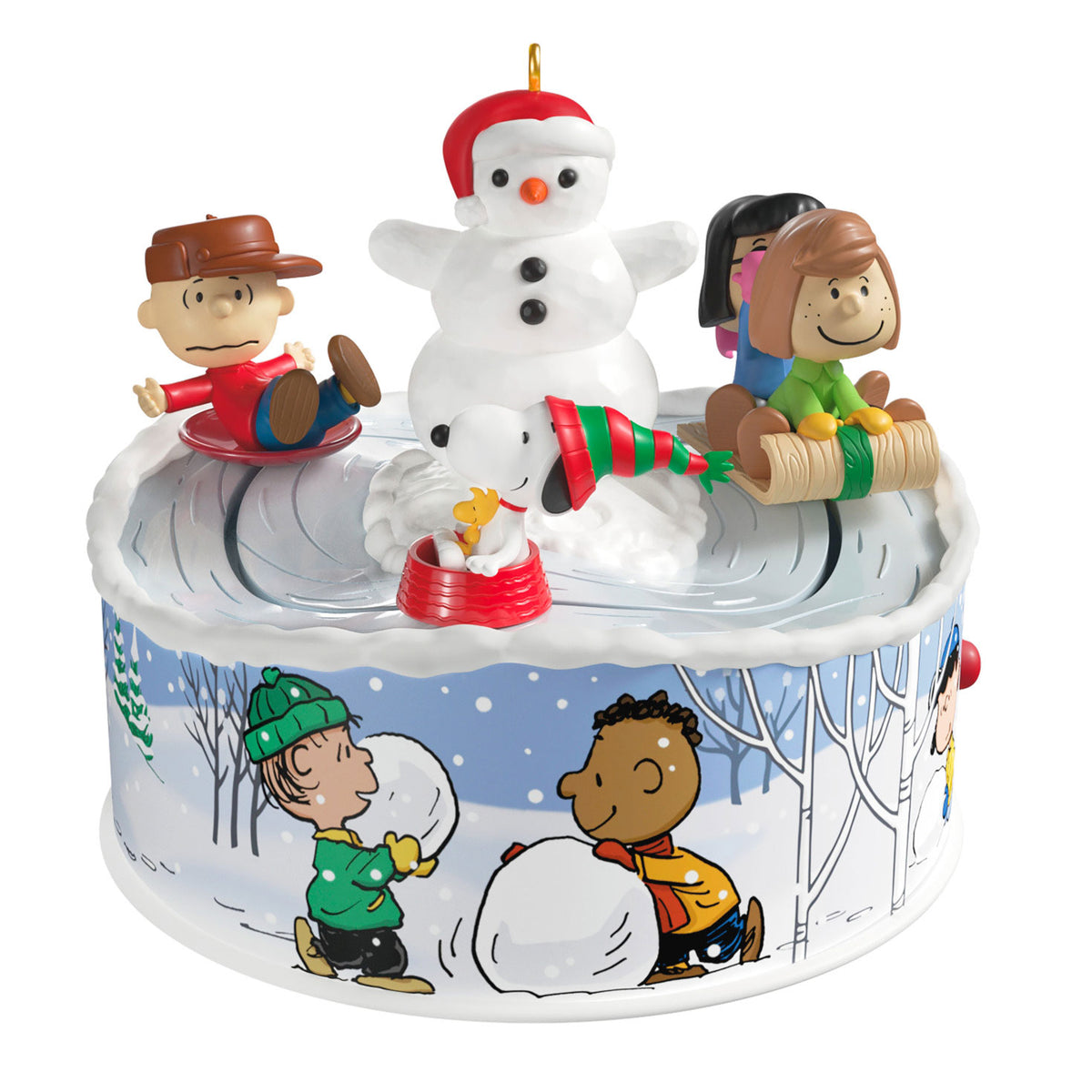 Hallmark The Peanuts® Gang Let's Go Sledding! Musical Ornament With Light and Motion