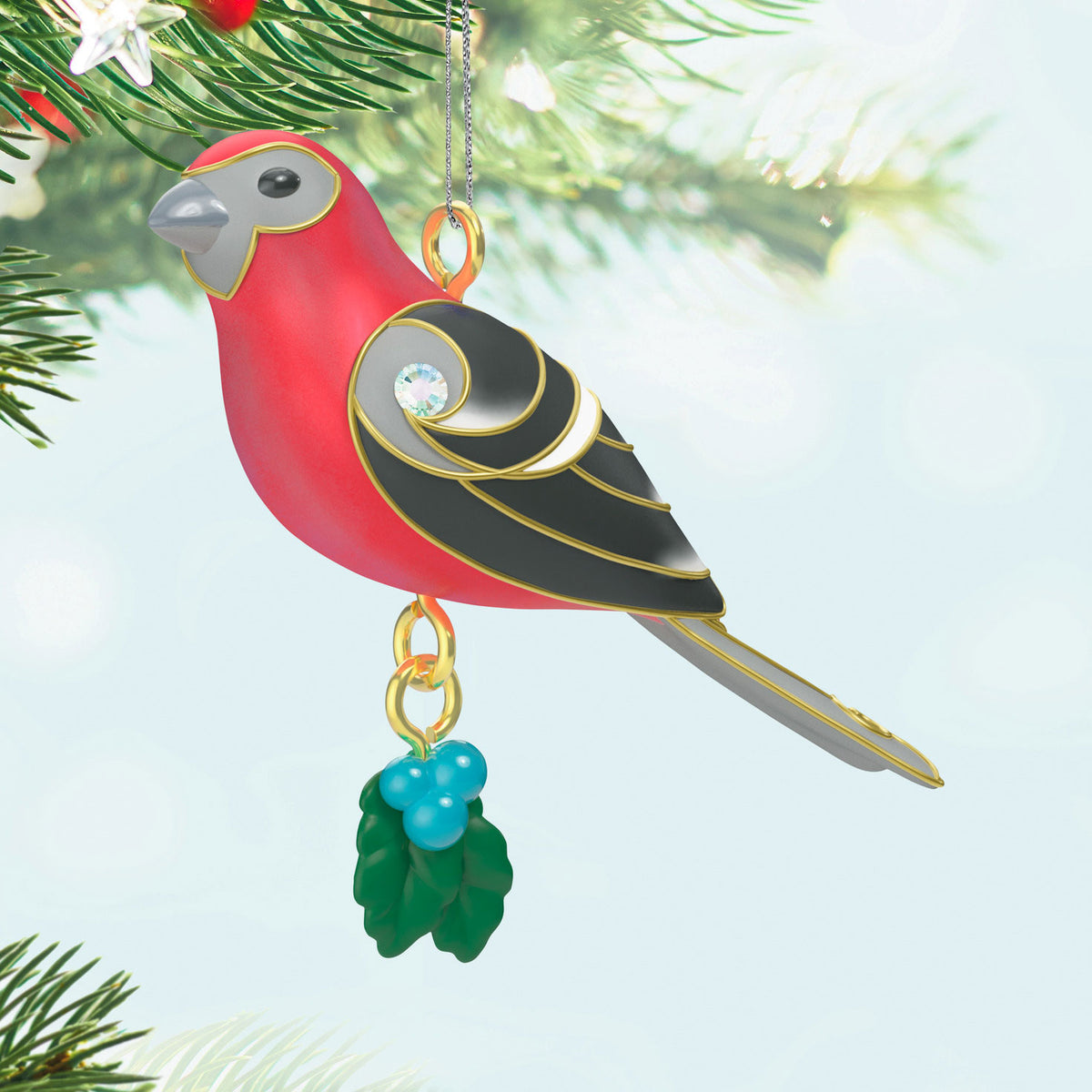 Hallmark Mini Pine Grosbeak Ornament, 1''