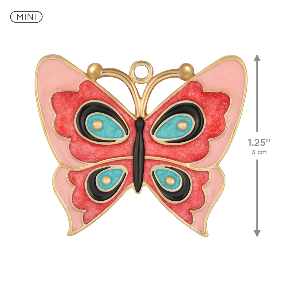 Hallmark Mini Lovely Little Butterfly Metal Ornament, 1.25''