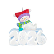 Hallmark Mini A Snowy 2026 Ornament With Light, 1.25''