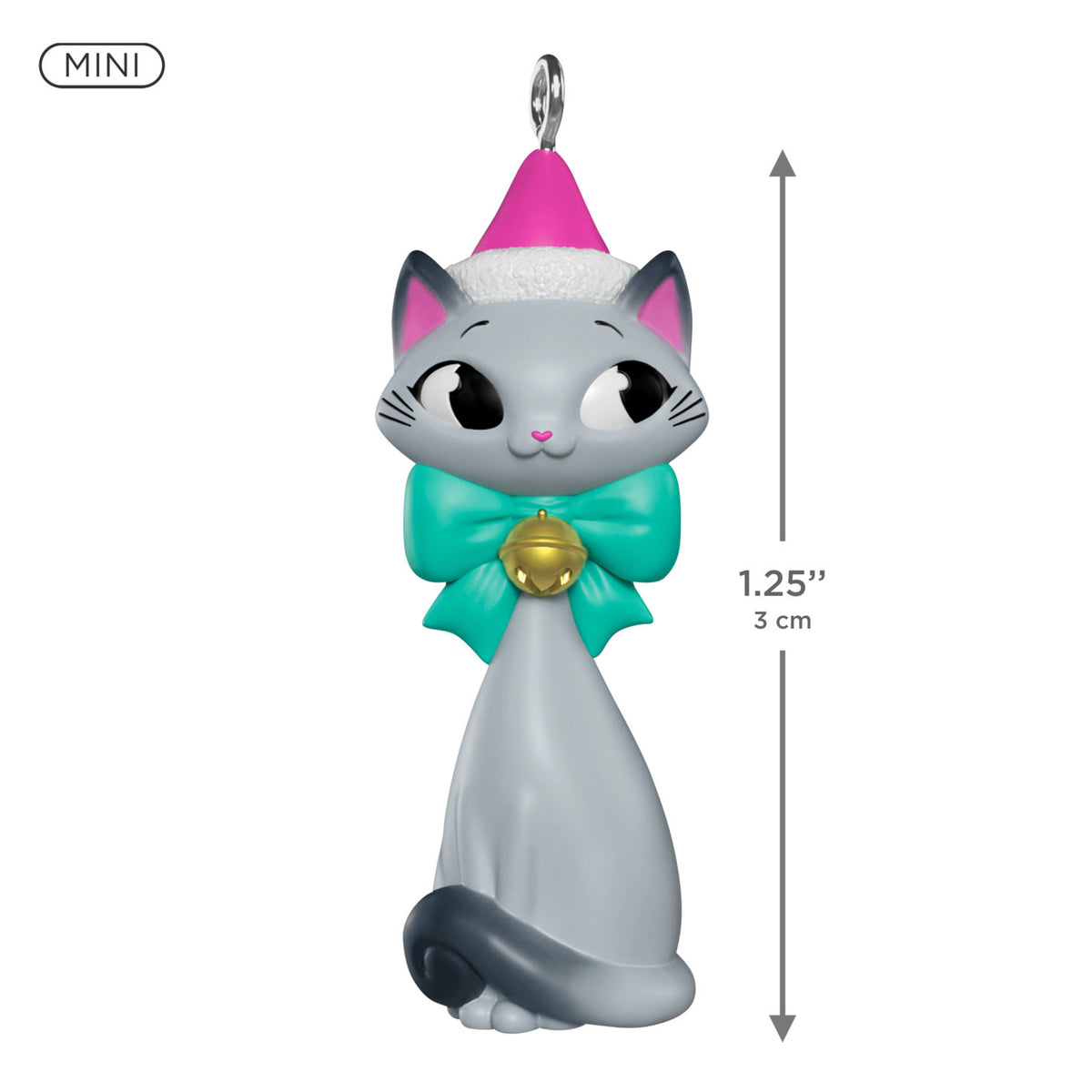 Hallmark Mini Christmas Kitty Ornament, 1.25''
