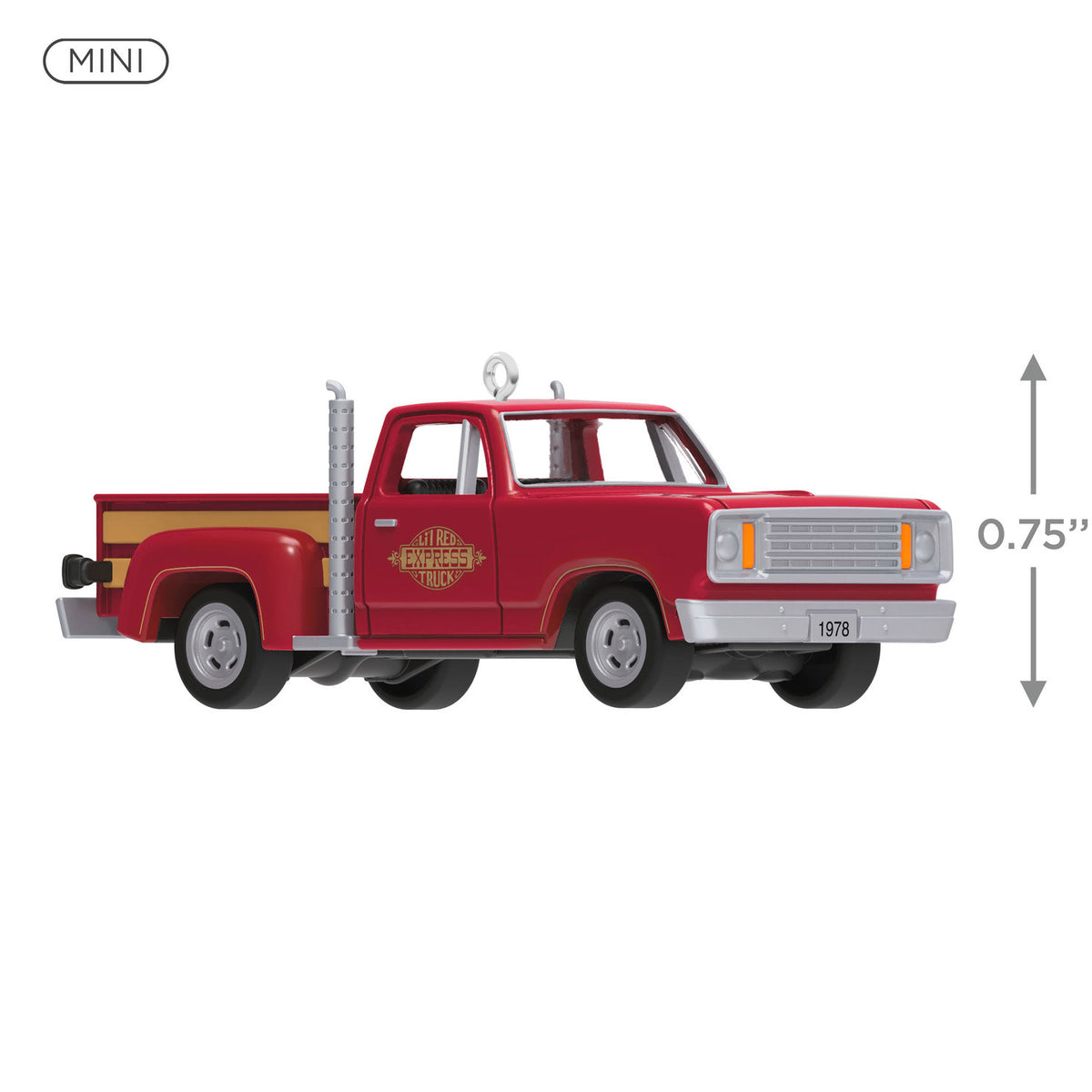 Hallmark Mini Lil' American Trucks 1978 Dodge Li'l Red Express Truck 2025 Metal Ornament, 0.75''