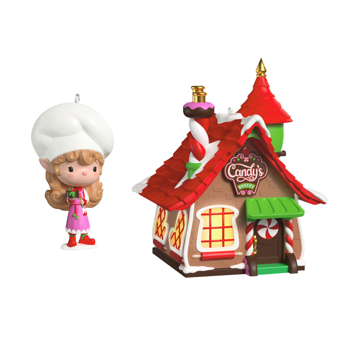 Hallmark Welcome to Elfville Candy's Bakery Ornaments, Set of 2