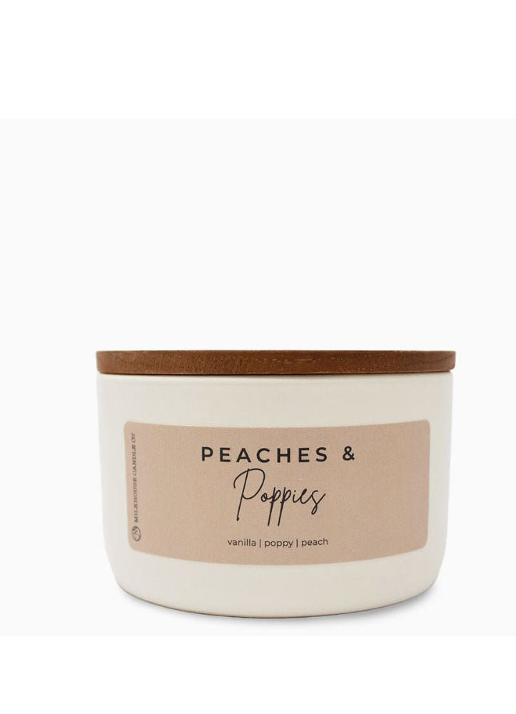 Peaches & Poppies 10oz Candle by Milkhouse Candle Company