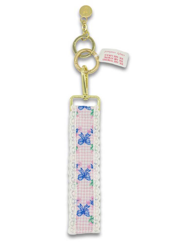 Bow Gingham Lace Keyfob by Simply Southern