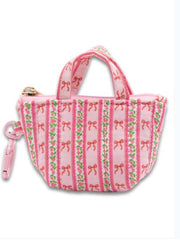 Blush Stripe Keychain Mini Tote by Simply Southern