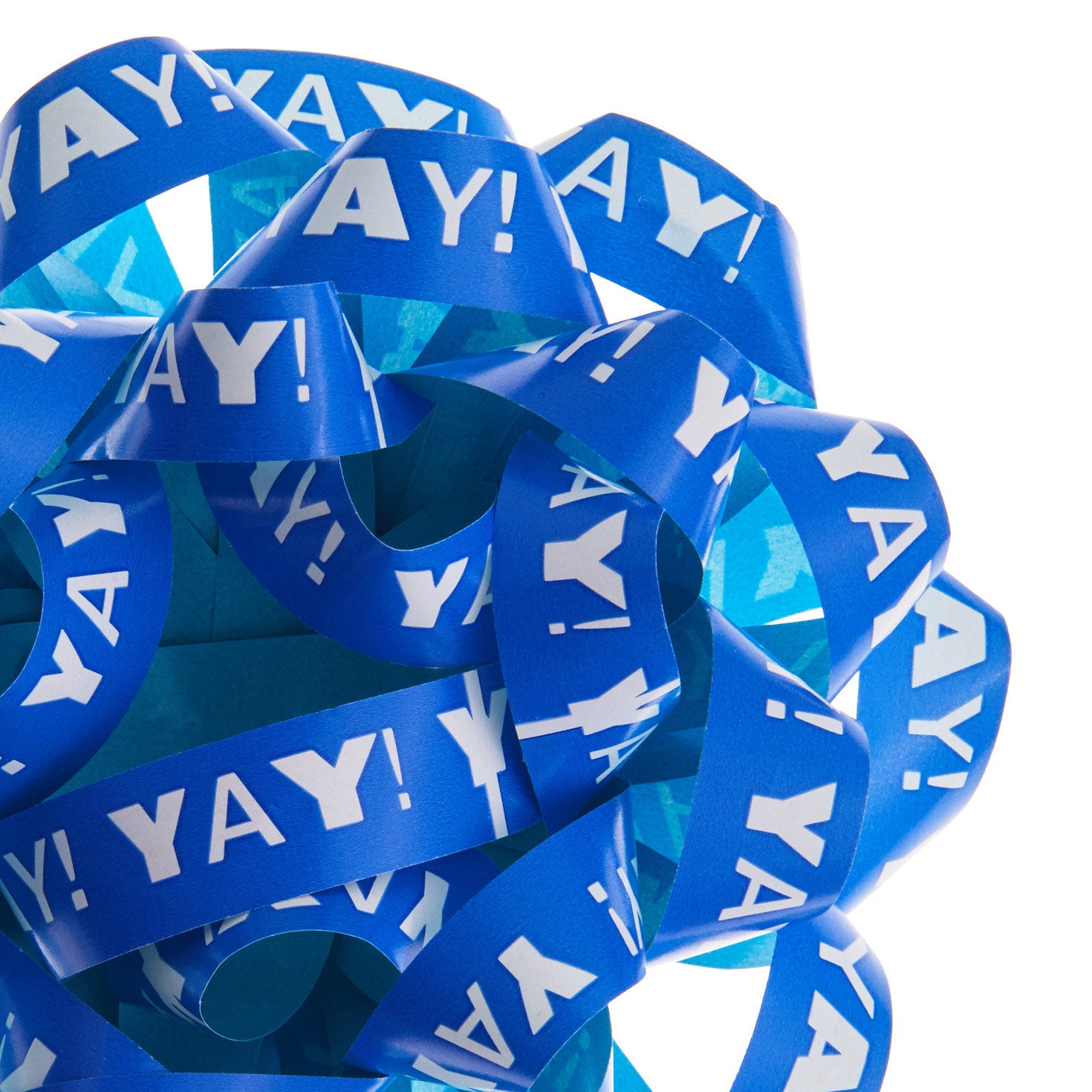 Hallmark 4.6'' Blue ''Yay!''/Aqua Recyclable Gift Bow