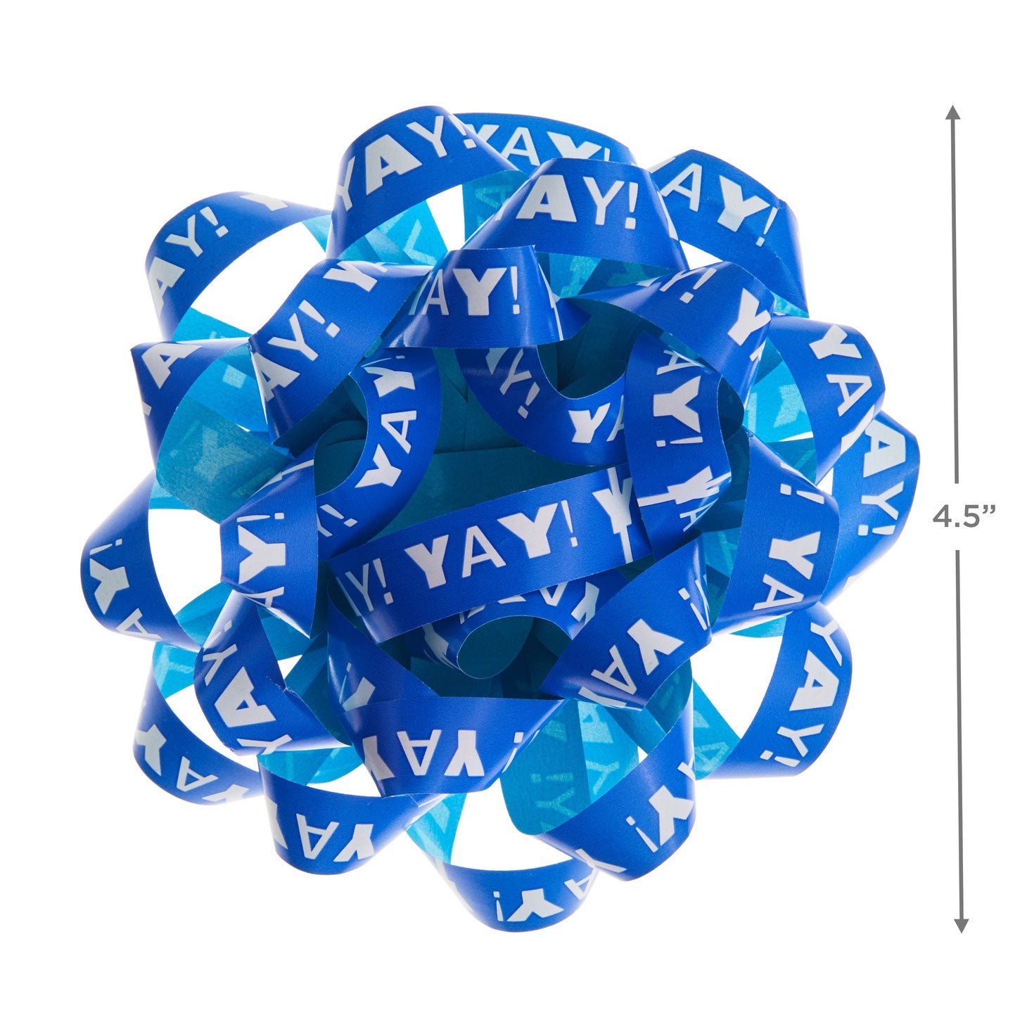 Hallmark 4.6'' Blue ''Yay!''/Aqua Recyclable Gift Bow