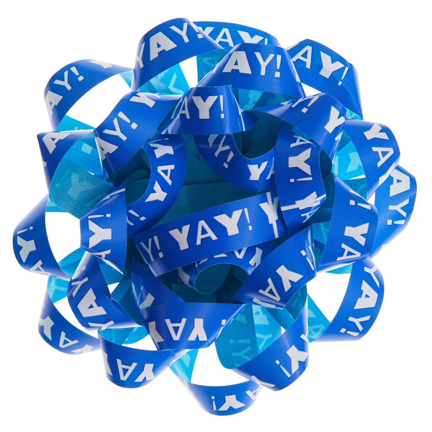 Hallmark 4.6'' Blue ''Yay!''/Aqua Recyclable Gift Bow