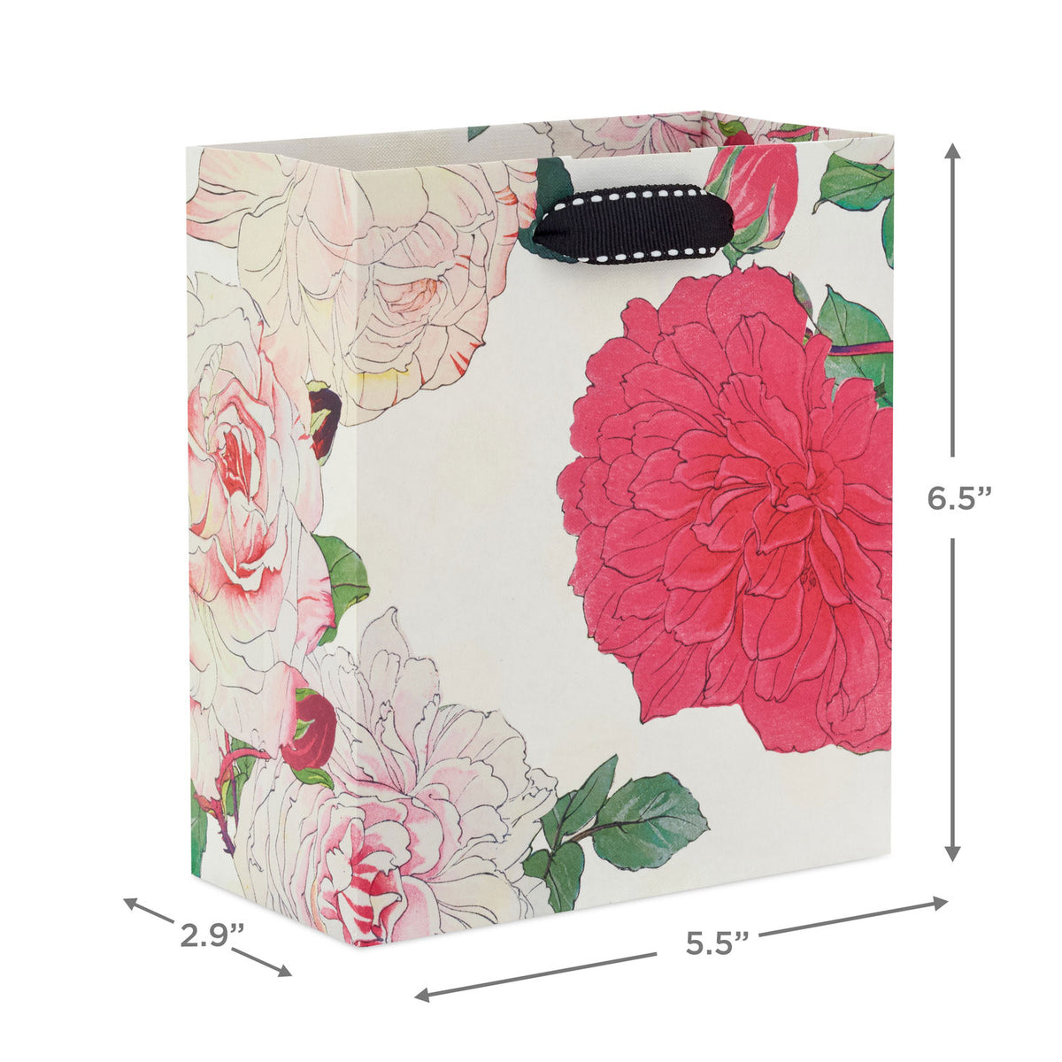 Hallmark 6.5" Illustrated Roses Small Gift Bag
