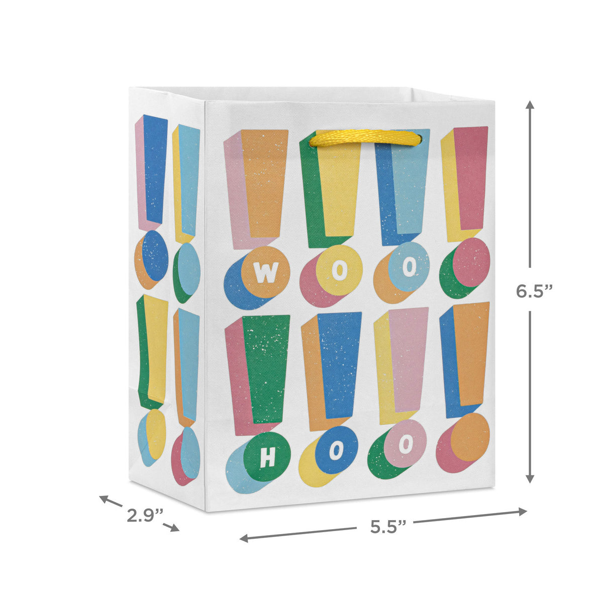 Hallmark 6.5'' Woo Hoo Colorful Exclamations Small Gift Bag